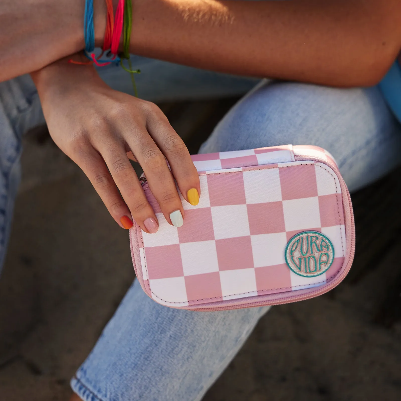 Pink Checkered Jewelry Case sold by Pura Vida product image thumbnail 5