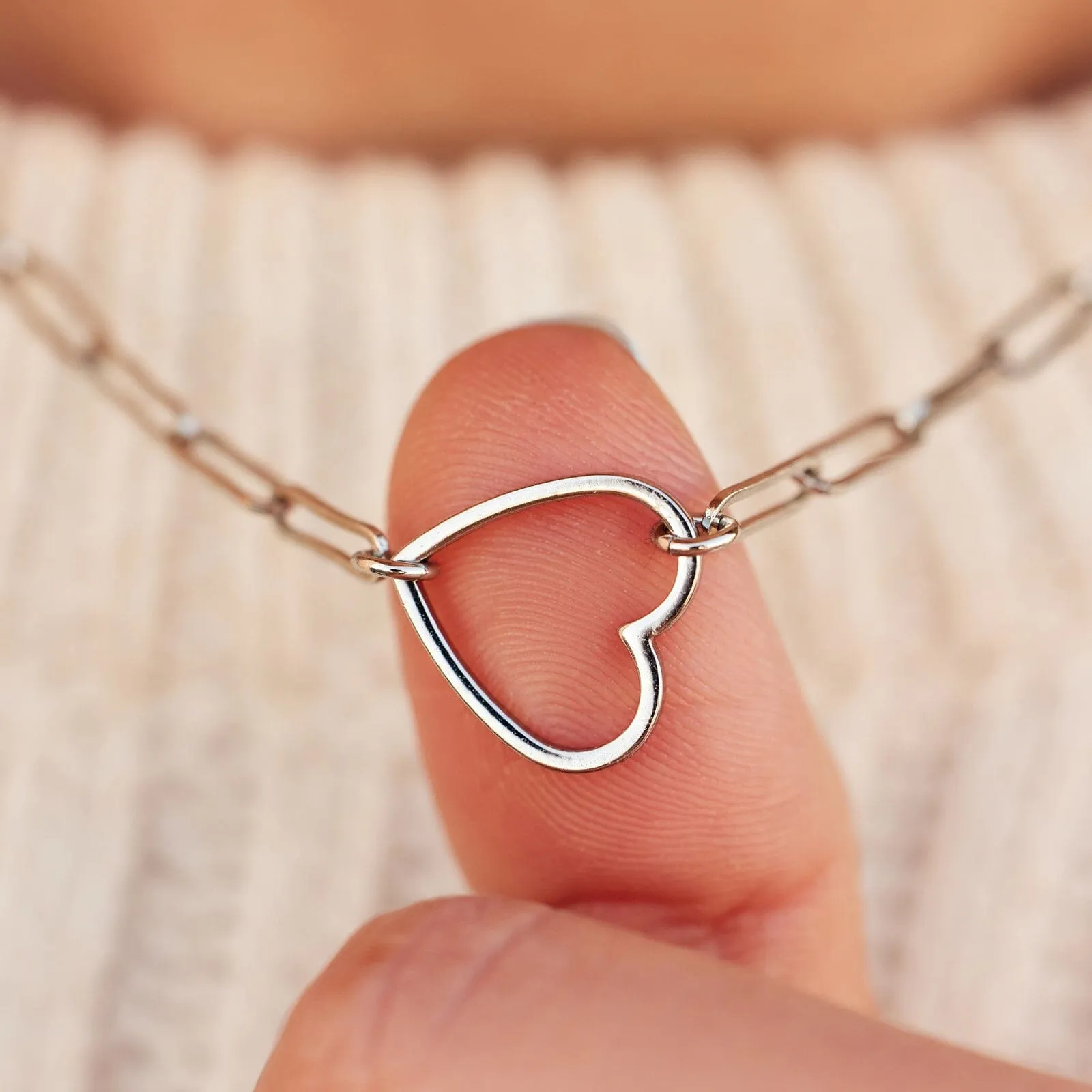 Floating Heart Paperclip Chain Choker sold by Pura Vida product image thumbnail 5
