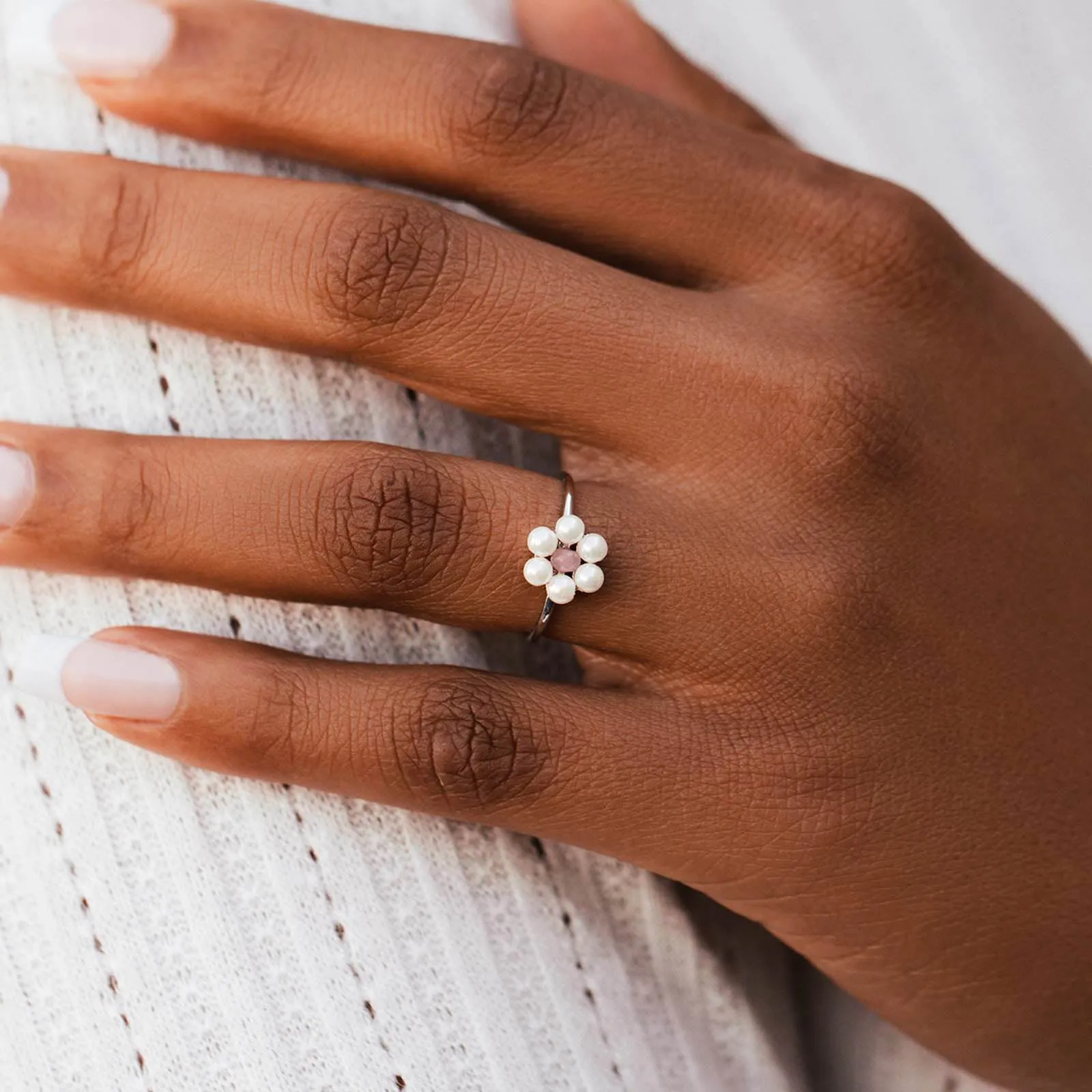 Bitty Pearl Flower Ring sold by Pura Vida product image thumbnail 2