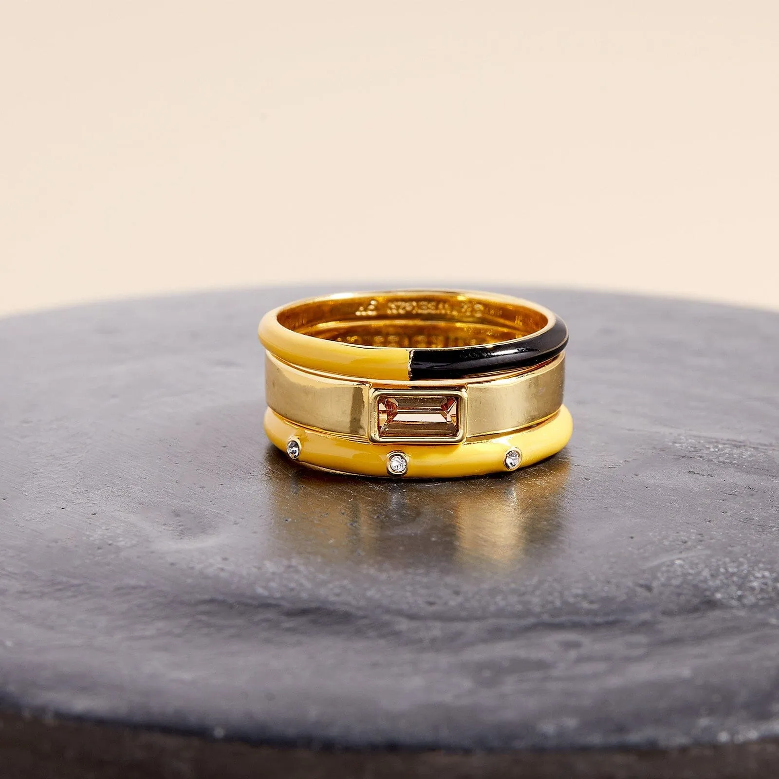 Hufflepuff™ 3 Ring Stack sold by Pura Vida product image thumbnail 3