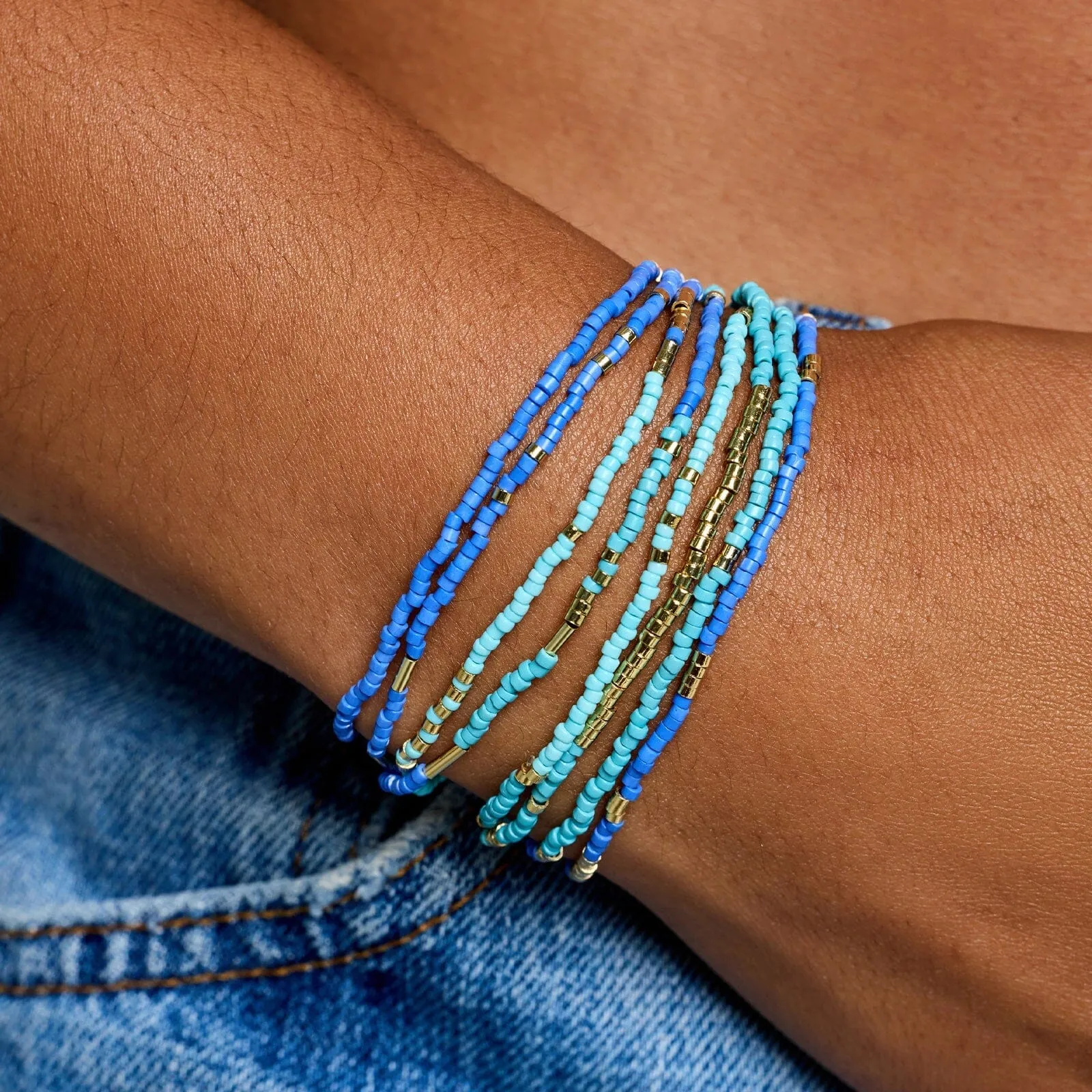 Out to Sea Mixed Bead Stretch Bracelet Set of 8 sold by Pura Vida product image thumbnail 2