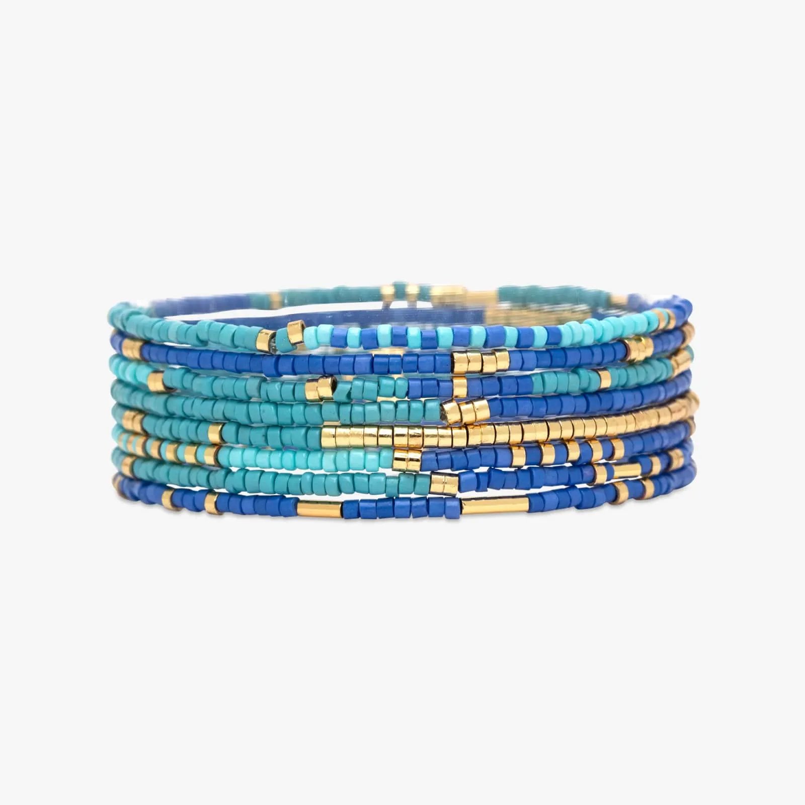 Out to Sea Mixed Bead Stretch Bracelet Set of 8 sold by Pura Vida