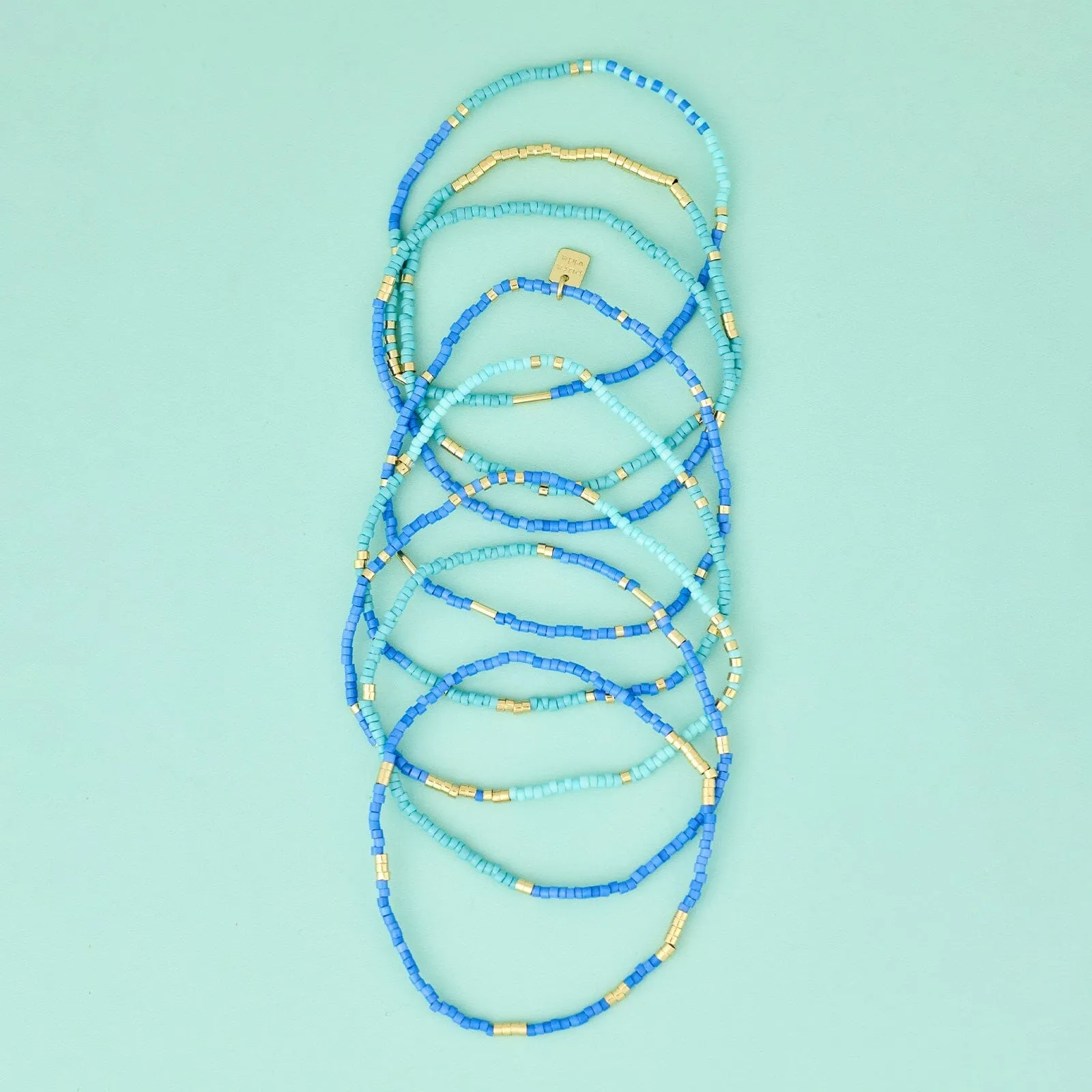 Out to Sea Mixed Bead Stretch Bracelet Set of 8 sold by Pura Vida product image thumbnail 4