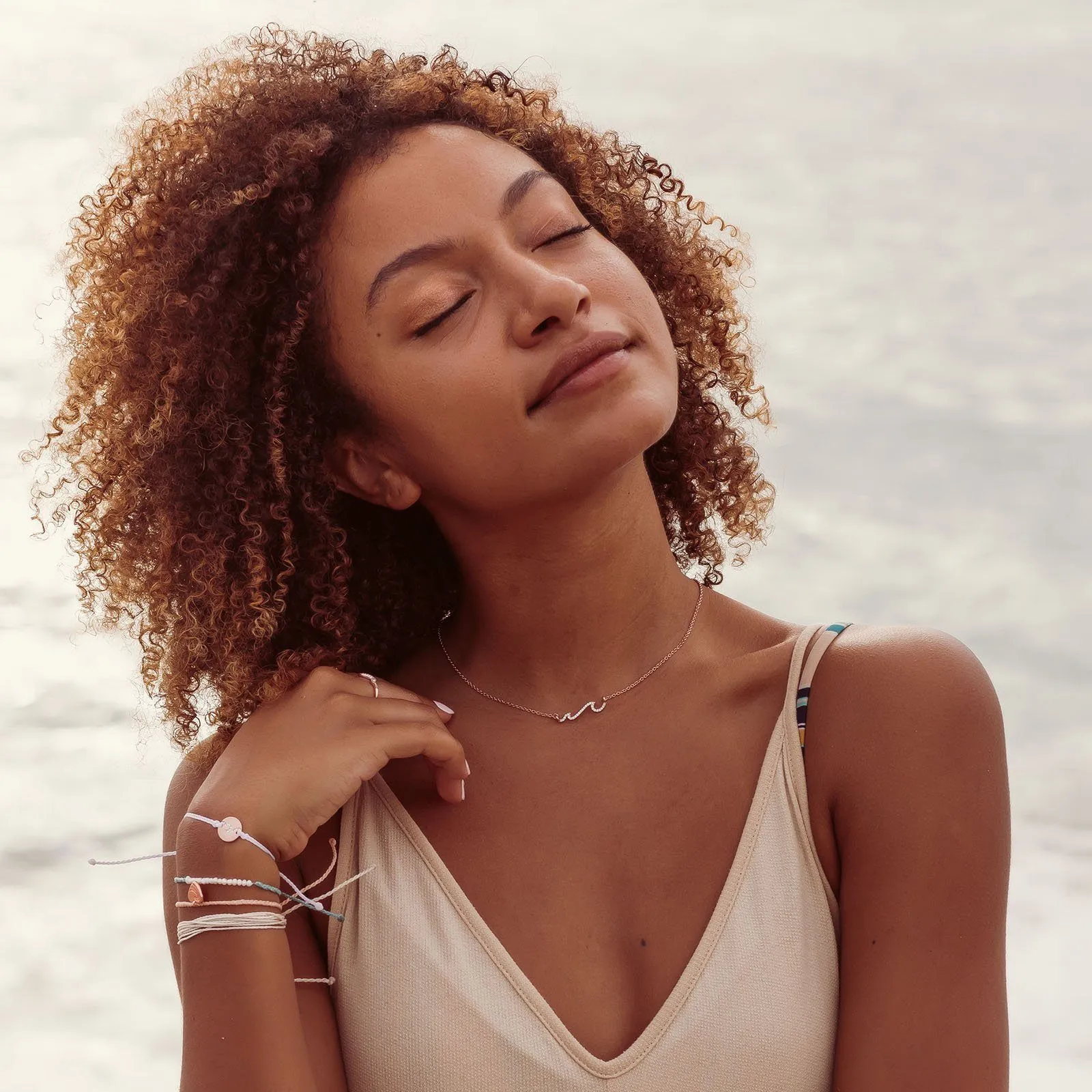 Rose Gold Pave Wave Necklace sold by Pura Vida product image thumbnail 3