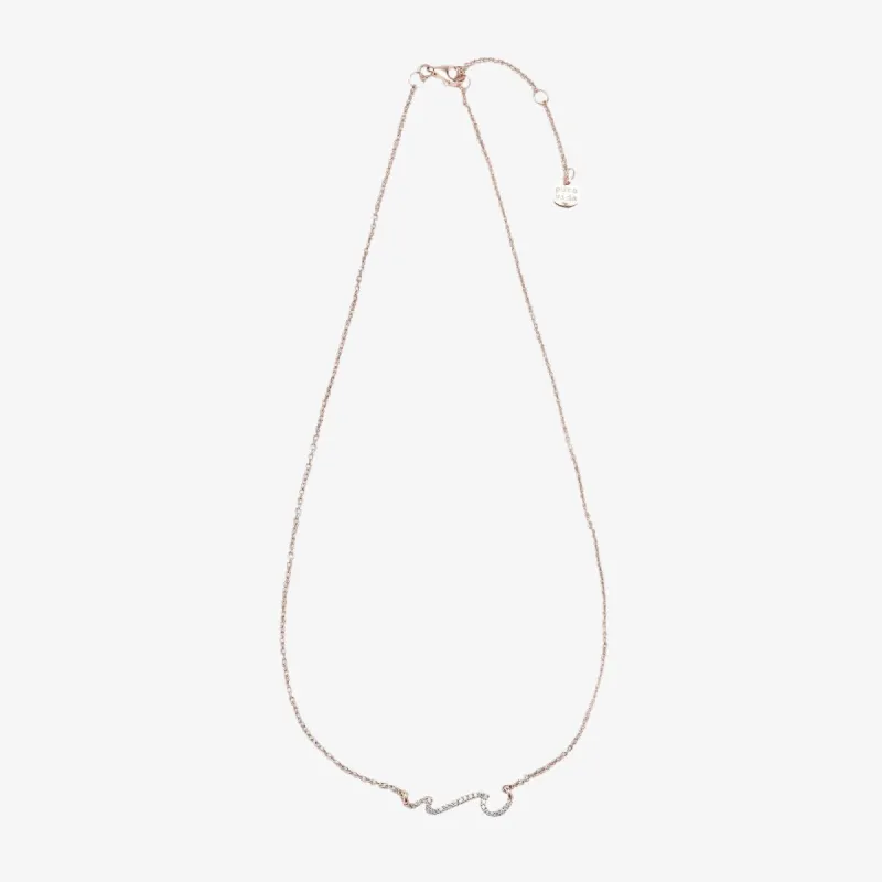 Rose Gold Pave Wave Necklace sold by Pura Vida