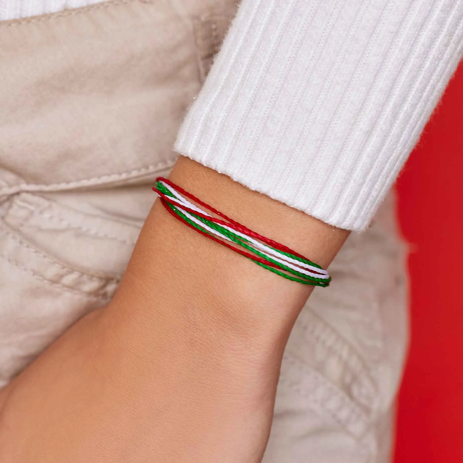 Red, Green & White Bracelet sold by Pura Vida product image thumbnail 4