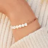 Pearl Heart Paperclip Chain Stretch Bracelet sold by Pura Vida