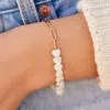 Pearl Heart Paperclip Chain Stretch Bracelet sold by Pura Vida