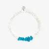 Puka Shell and Turquoise Chip Stretch Bracelet sold by Pura Vida