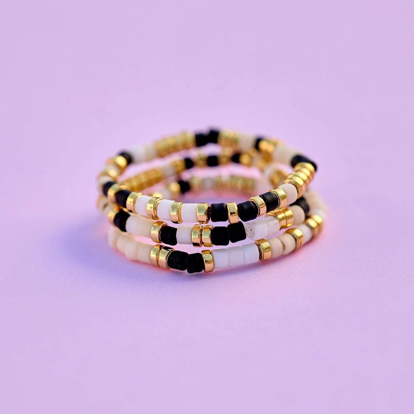 Monochrome Stretch Ring Set of 3 sold by Pura Vida product image thumbnail 4