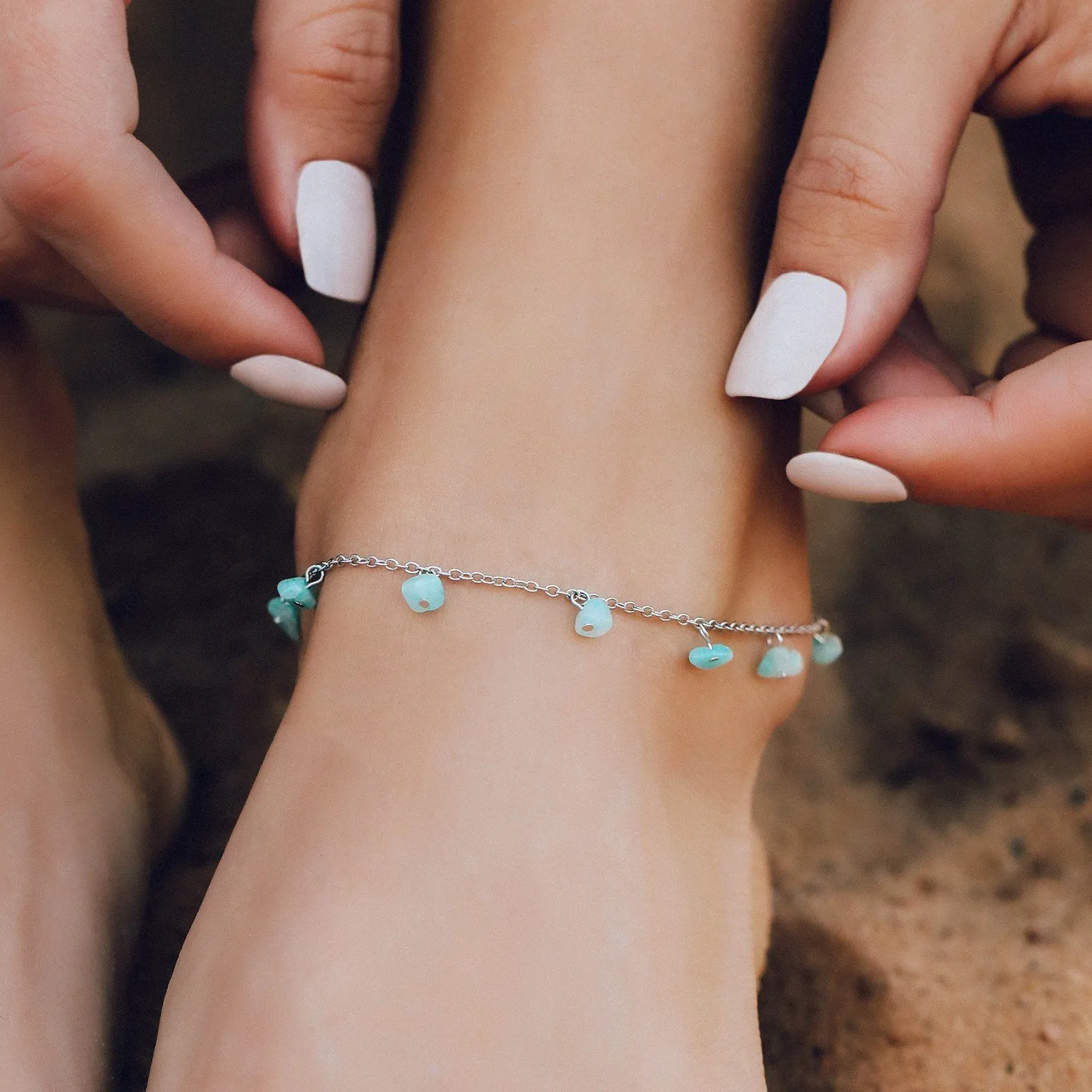 Dangling Gem Chain Anklet sold by Pura Vida product image thumbnail 3