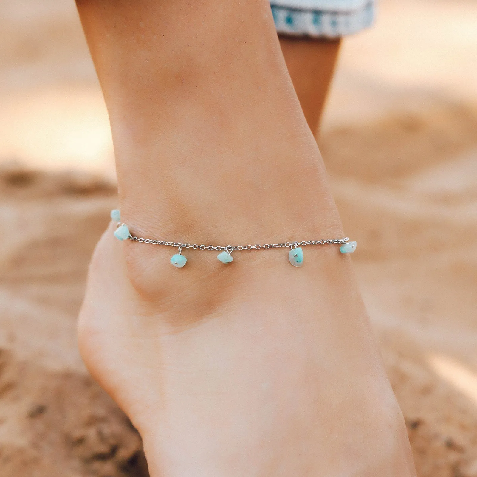 Dangling Gem Chain Anklet sold by Pura Vida product image thumbnail 2