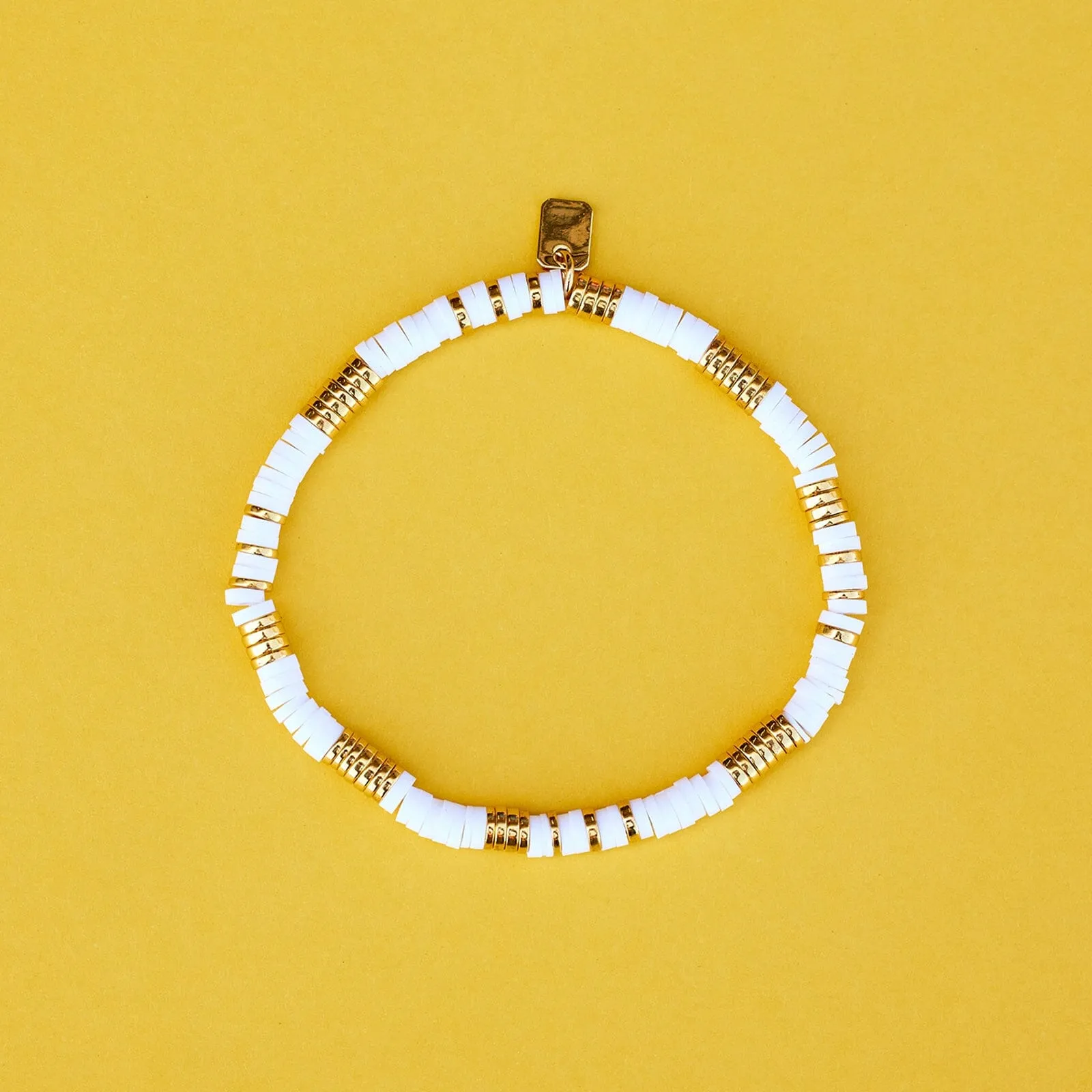 Gold & White Pisa Stretch Bracelet sold by Pura Vida product image thumbnail 4
