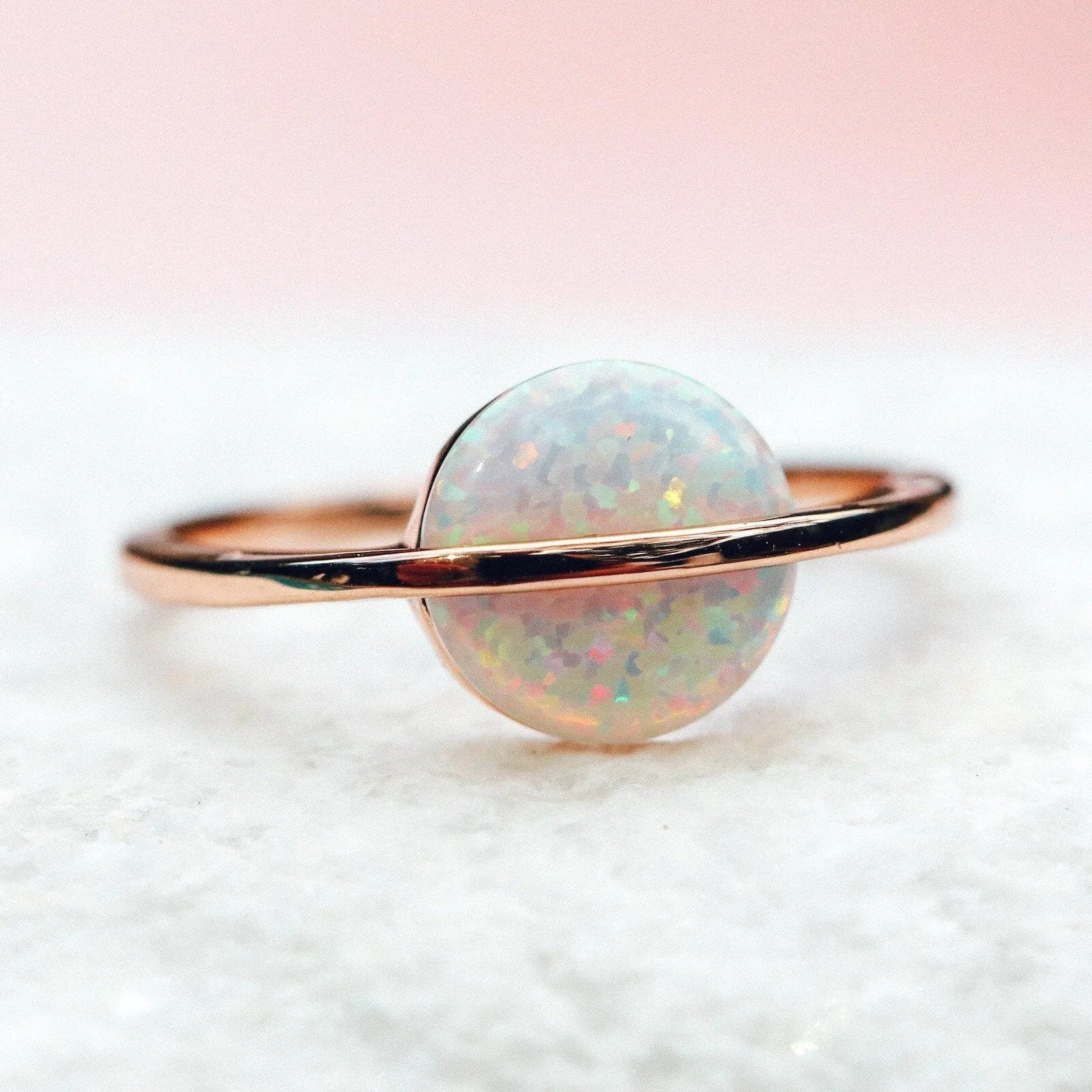 Rose Gold Opal Saturn Ring sold by Pura Vida product image thumbnail 4