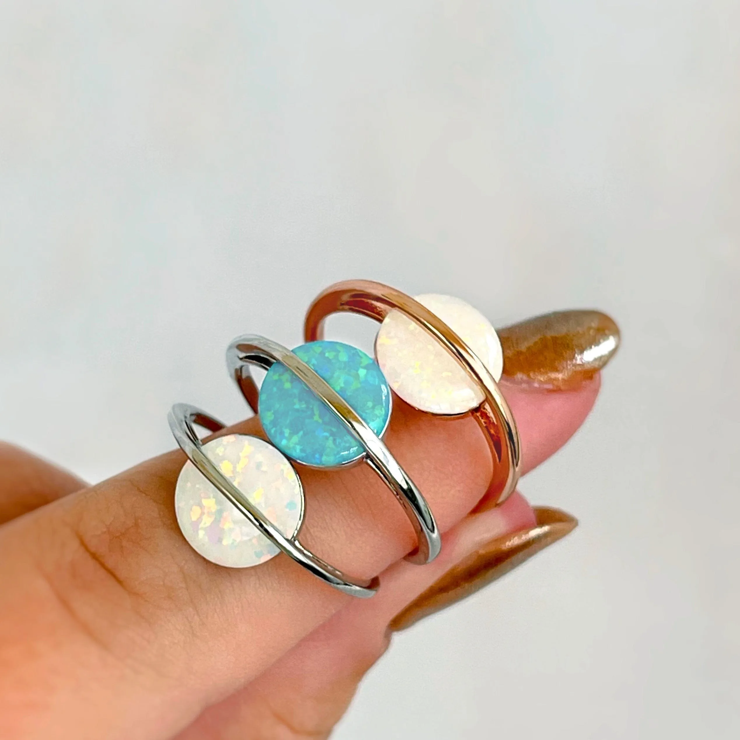 Rose Gold Opal Saturn Ring sold by Pura Vida product image thumbnail 5