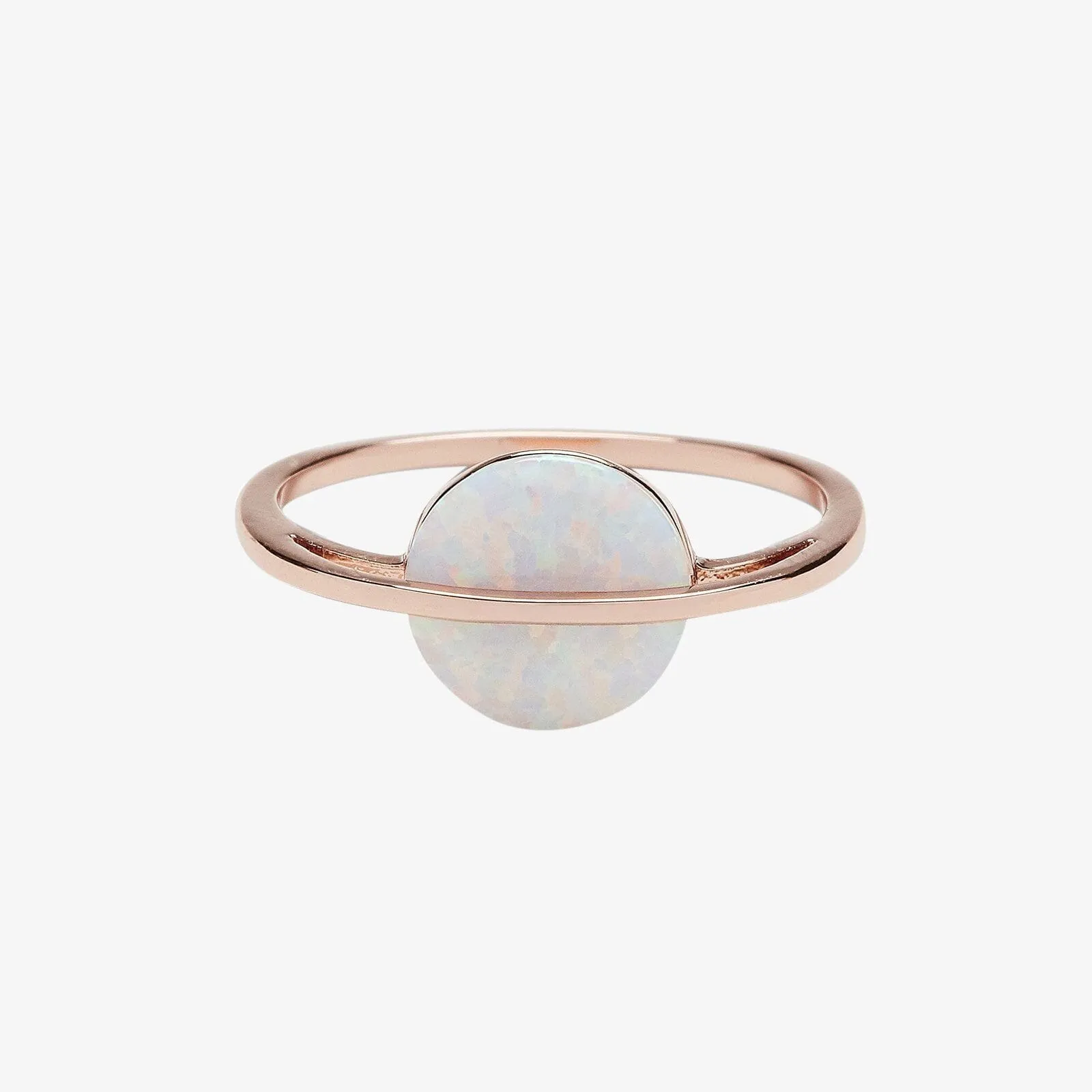 Rose Gold Opal Saturn Ring sold by Pura Vida