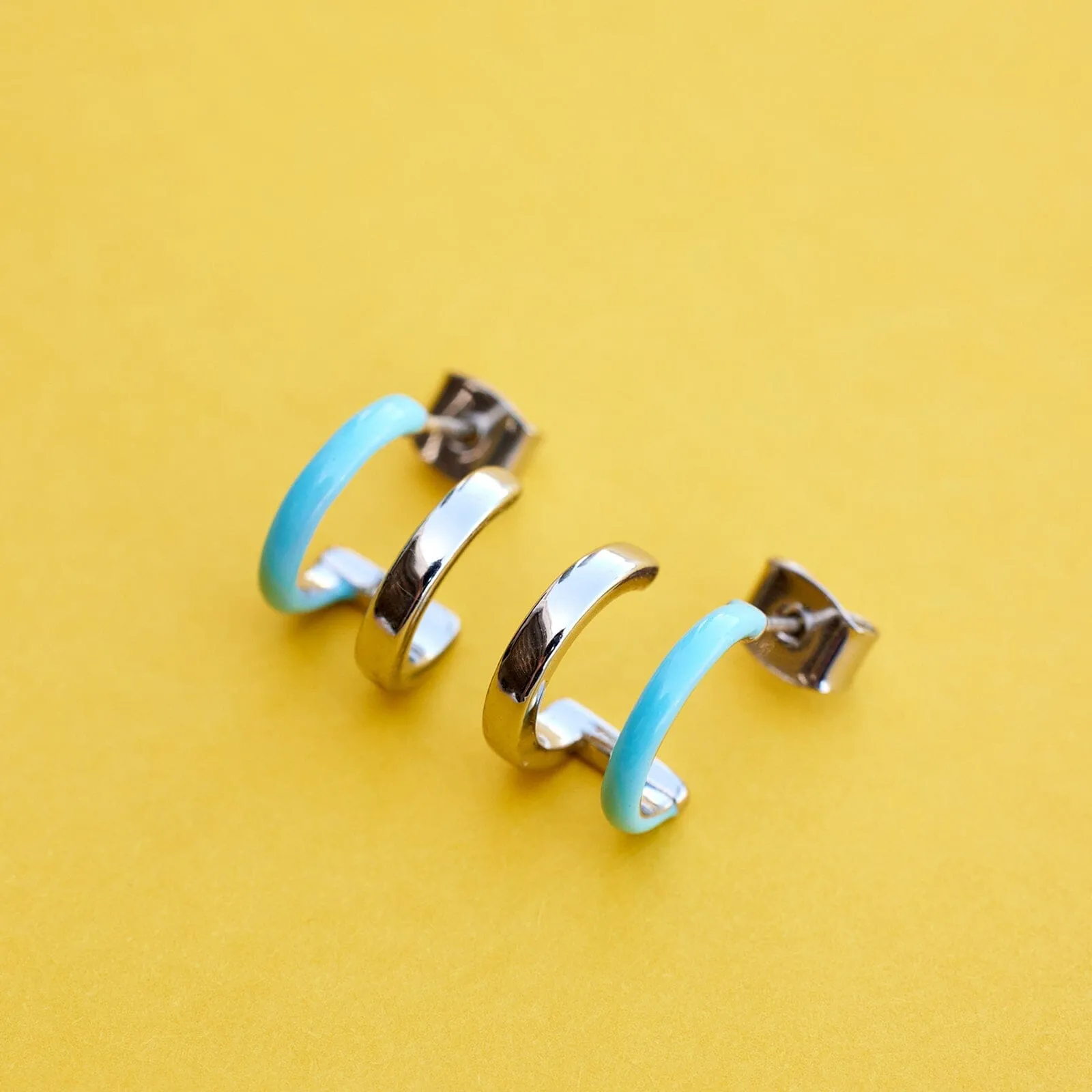 Double Hoop Huggie Earrings sold by Pura Vida product image thumbnail 3