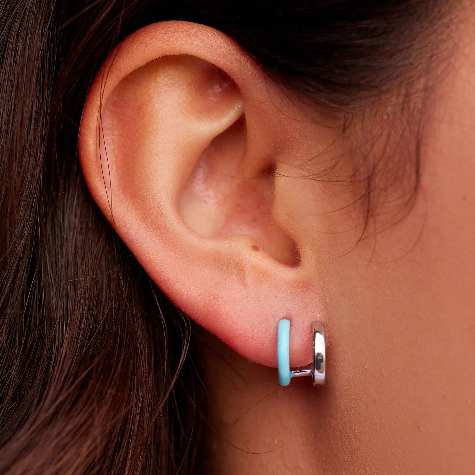 Double Hoop Huggie Earrings sold by Pura Vida product image thumbnail 2