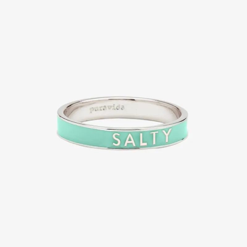 Salty Enamel Word Ring sold by Pura Vida