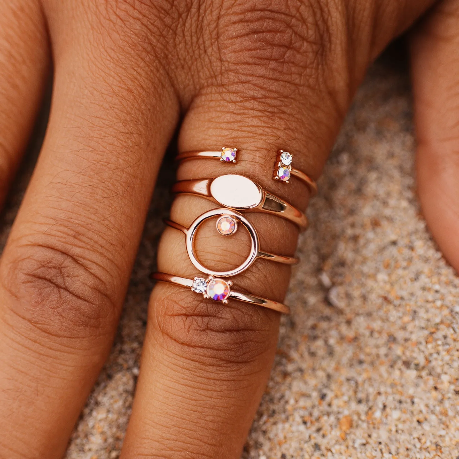 Crystal Sky Ring Stack sold by Pura Vida product image thumbnail 4