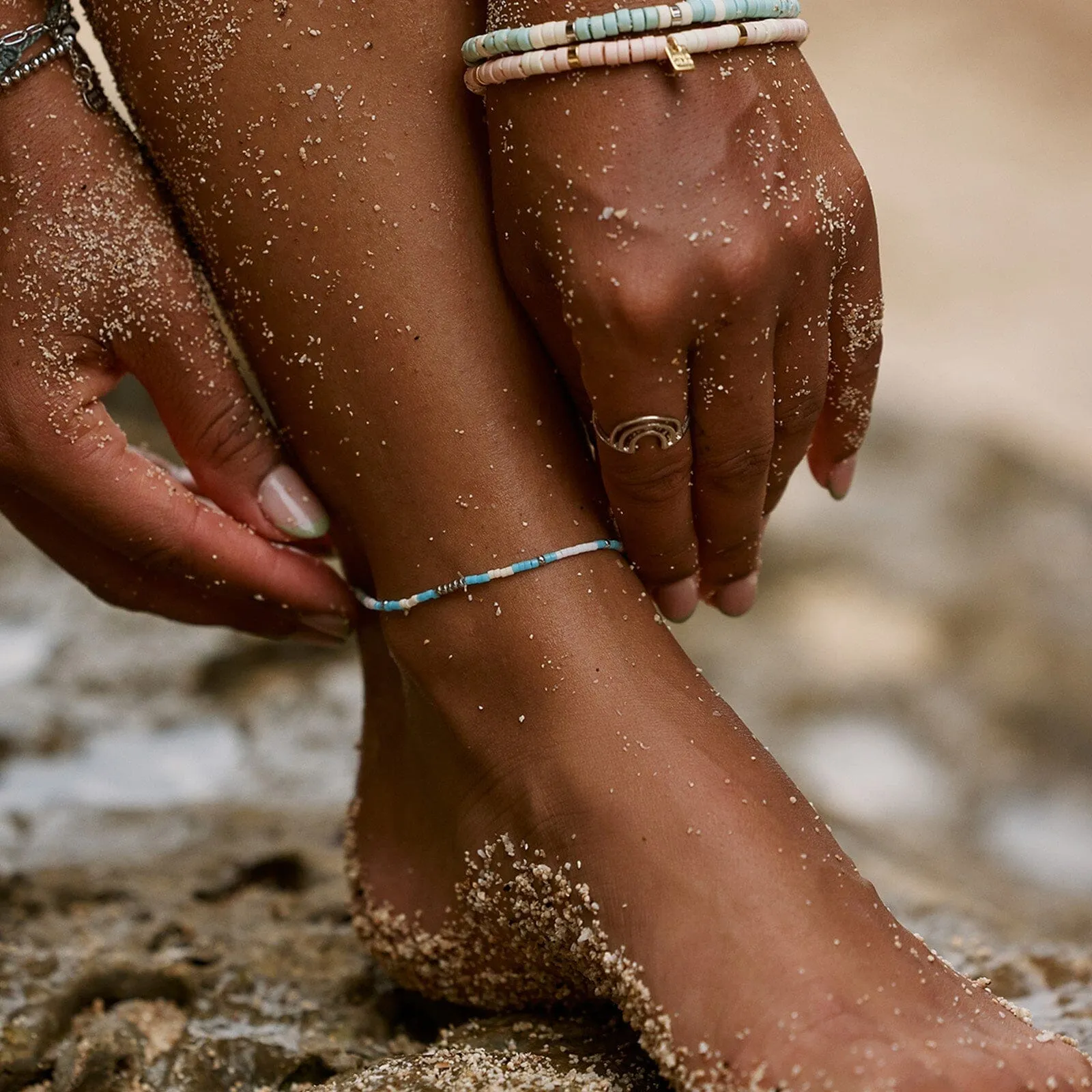 Ventura Stretch Bead Anklet sold by Pura Vida product image thumbnail 4