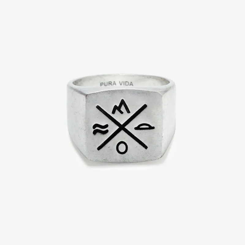Men's Compass Signet Ring sold by Pura Vida