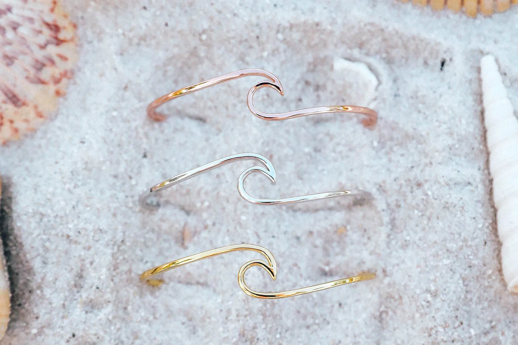 Silver Wave Cuff Bracelet sold by Pura Vida product image thumbnail 3