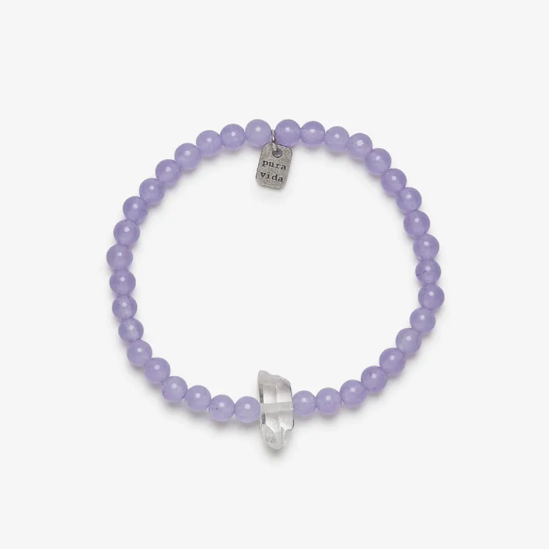 Amethyst Intention Stretch Bracelet sold by Pura Vida