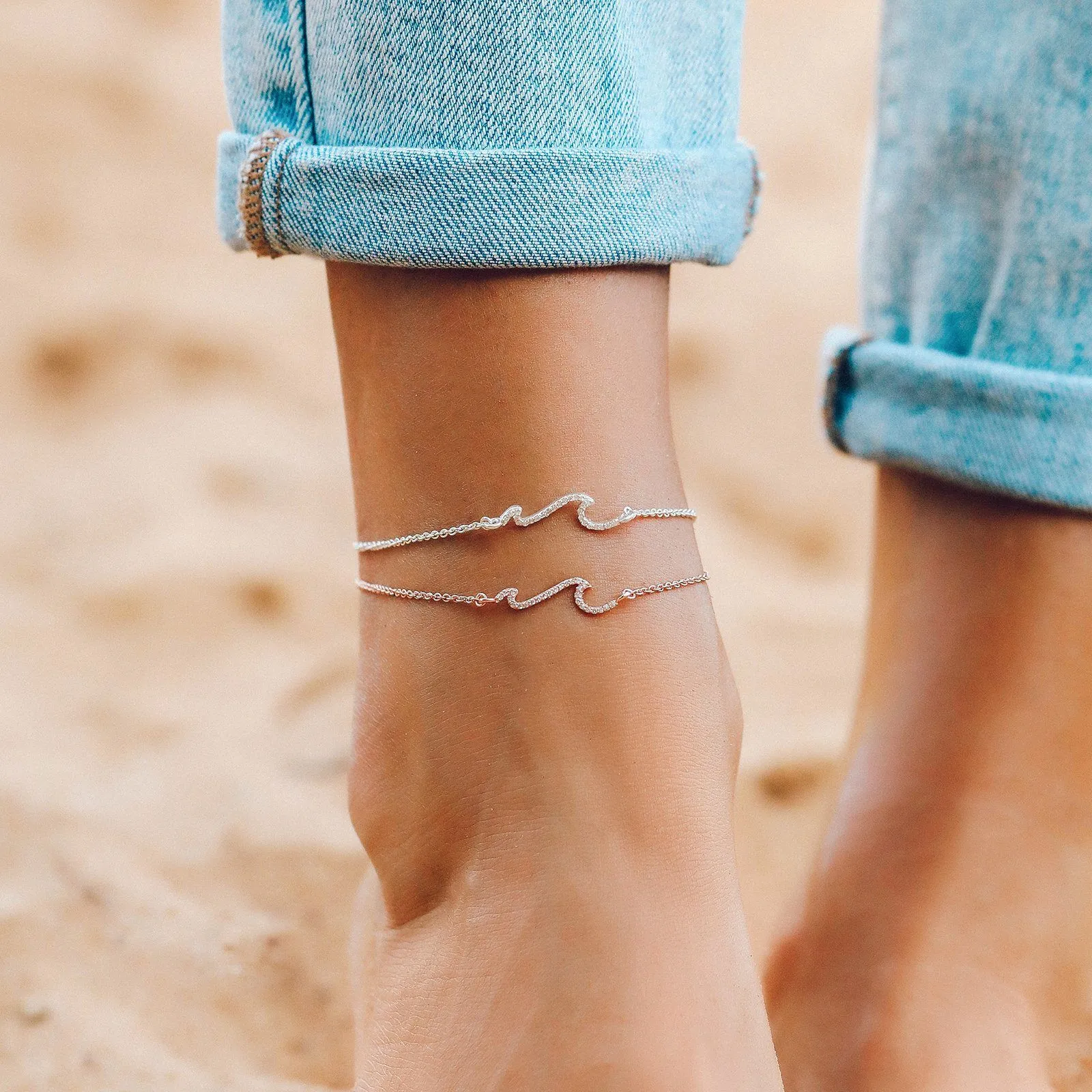 Pave Wave Anklet sold by Pura Vida product image thumbnail 4