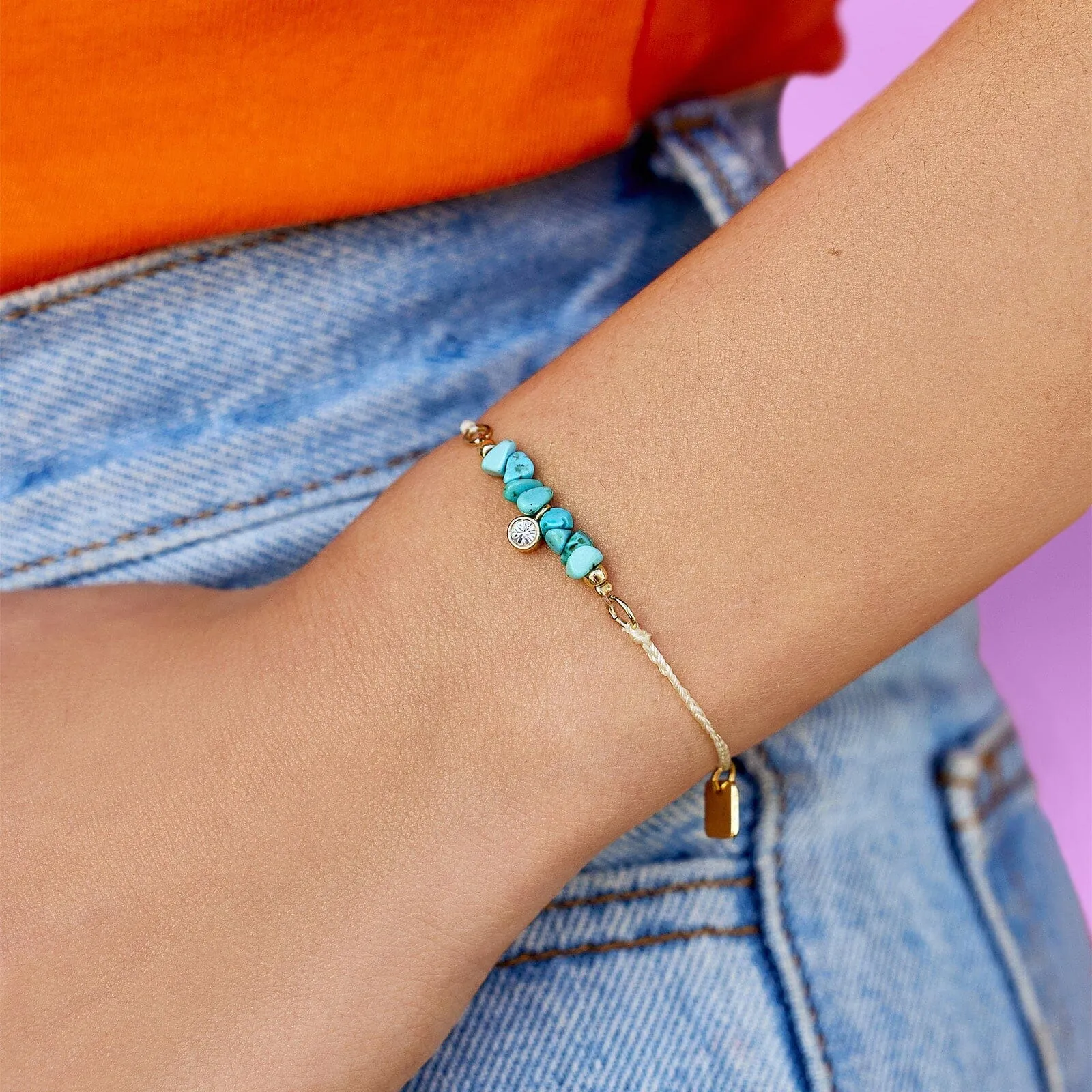 Turquoise Bead Charm Dainty Bracelet sold by Pura Vida product image thumbnail 2