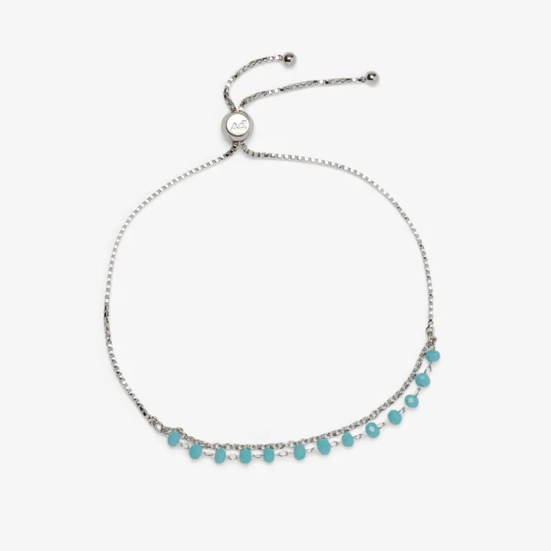 Neon Blue Chain Slider Bracelet sold by Pura Vida