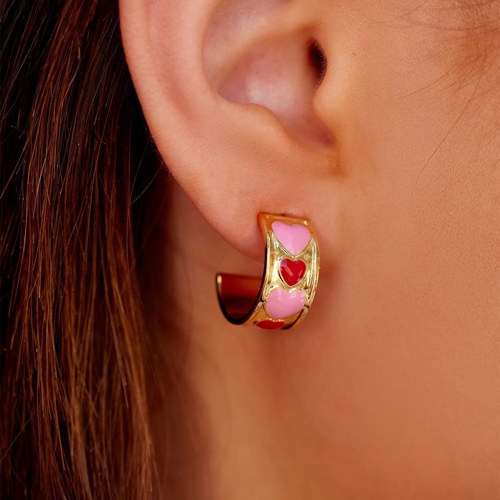 Enamel Heart Hoop Earrings sold by Pura Vida product image thumbnail 2