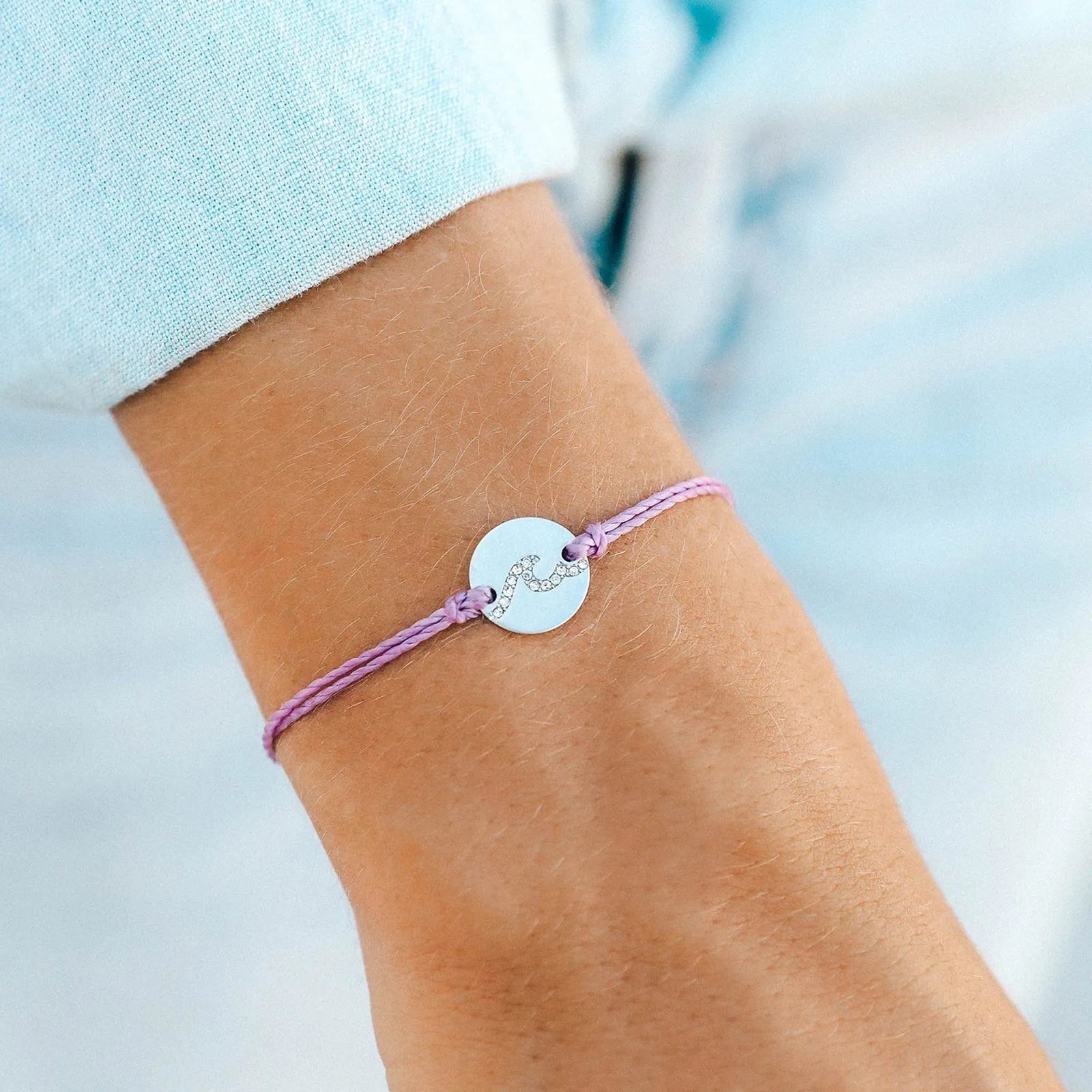 Lavender Pave Wave Coin Charm sold by Pura Vida product image thumbnail 3
