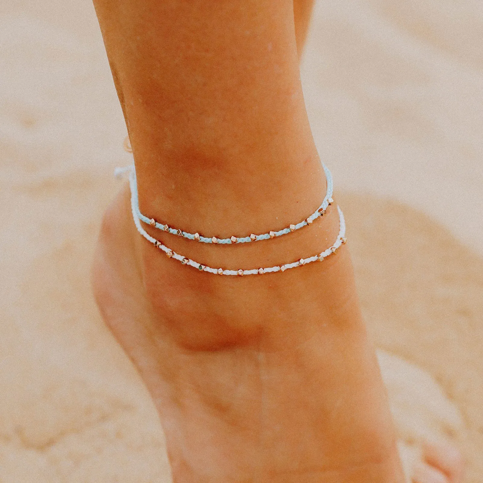 Rose Gold Stitched Beaded Anklet sold by Pura Vida product image thumbnail 2