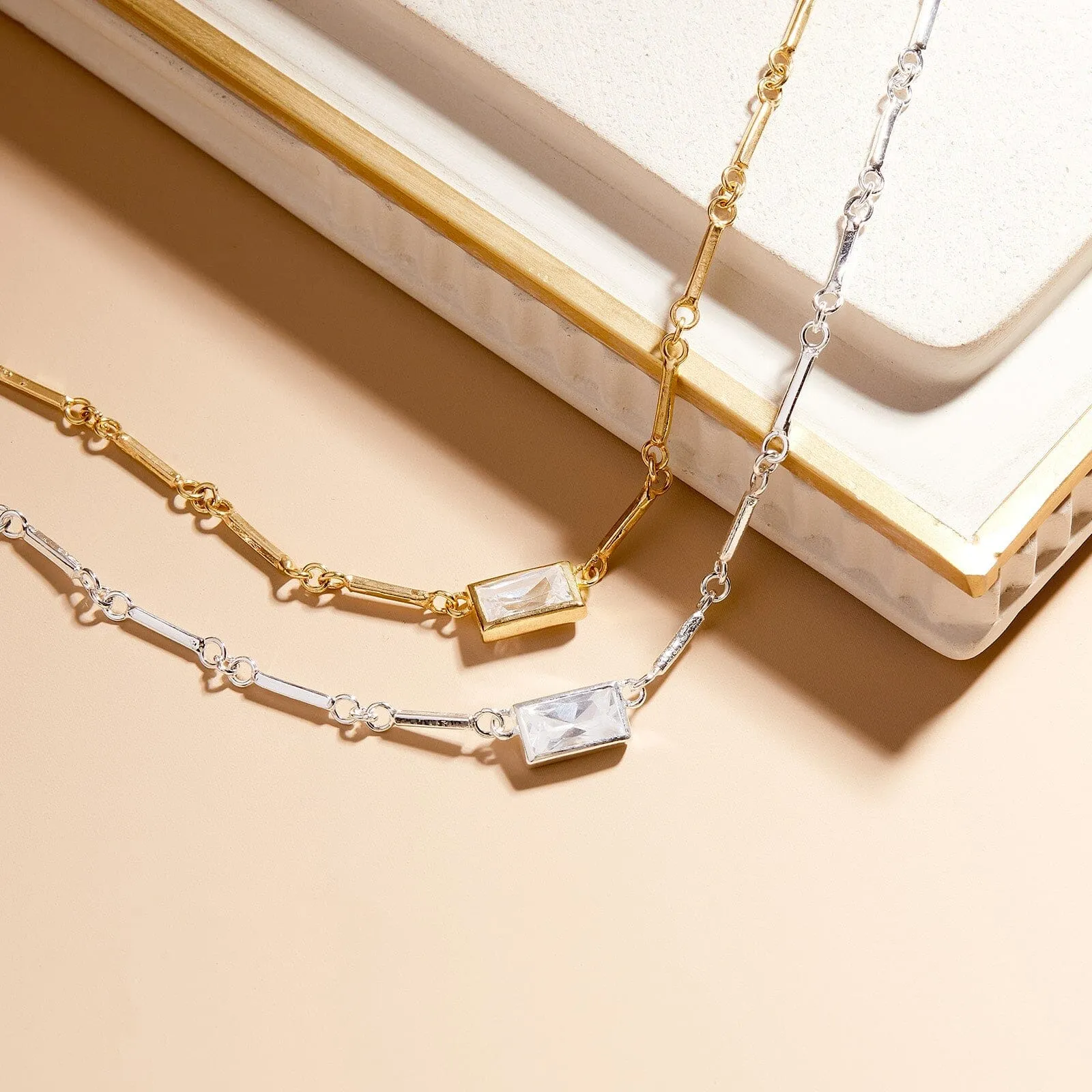 Baguette Bar Chain Choker sold by Pura Vida product image thumbnail 5