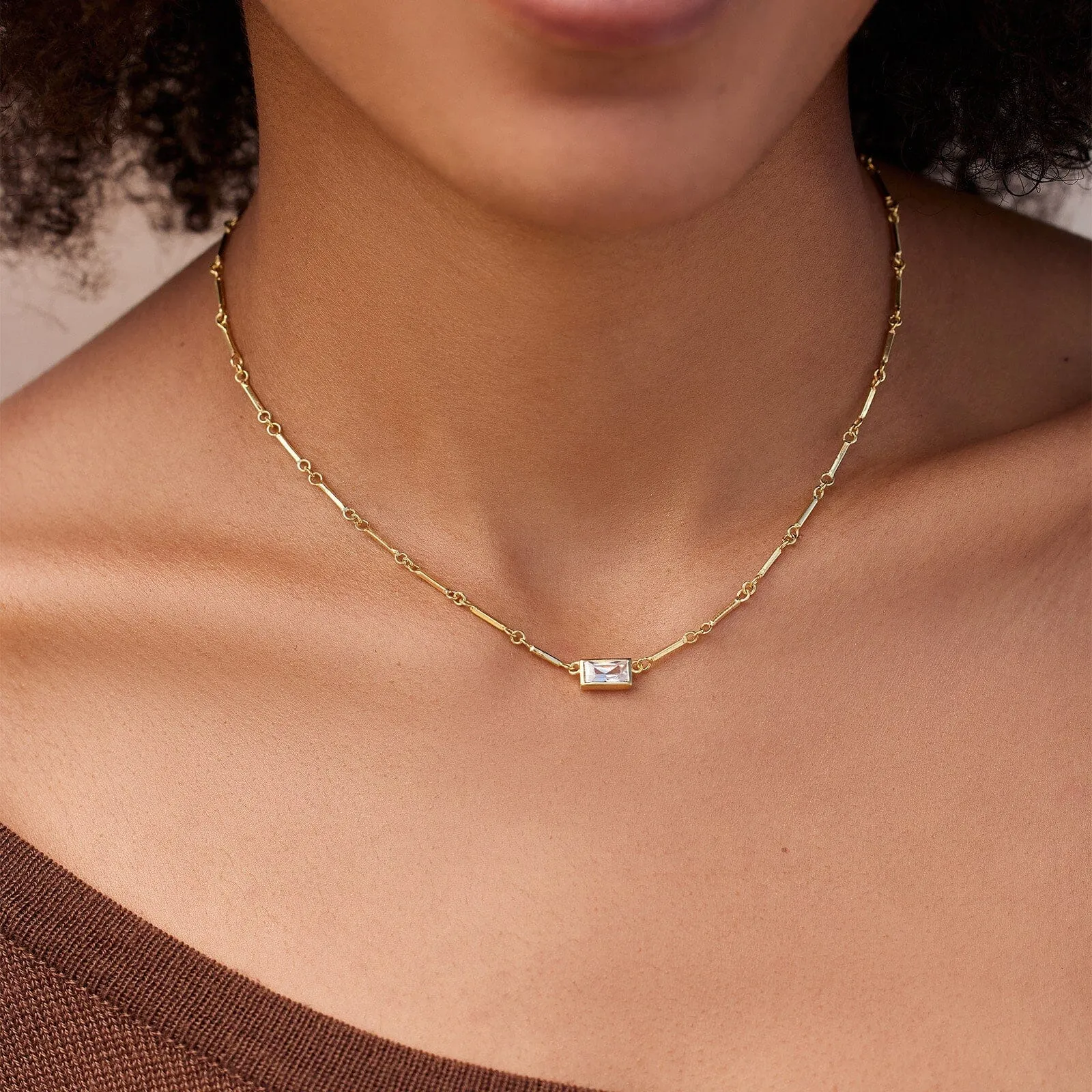 Baguette Bar Chain Choker sold by Pura Vida product image thumbnail 2