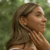 Raw Emerald Hoop Earrings sold by Pura Vida