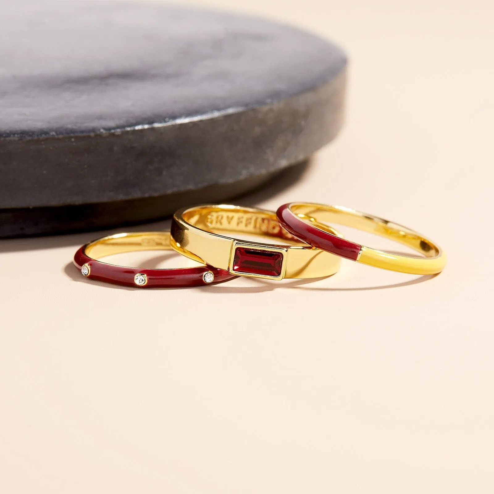 Gryffindor™ 3 Ring Stack sold by Pura Vida product image thumbnail 3