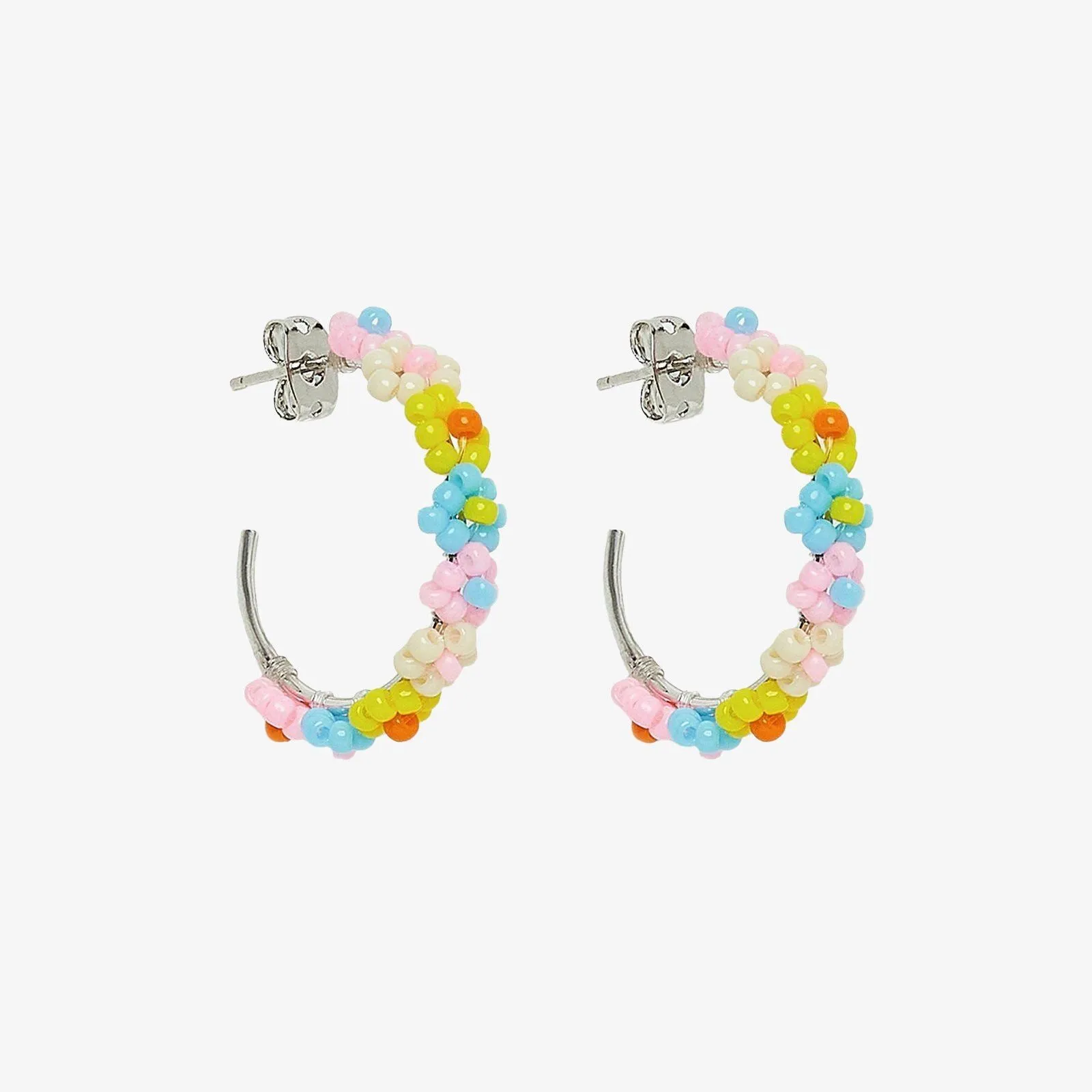 Beaded Flower Hoop Earrings sold by Pura Vida product image thumbnail 2