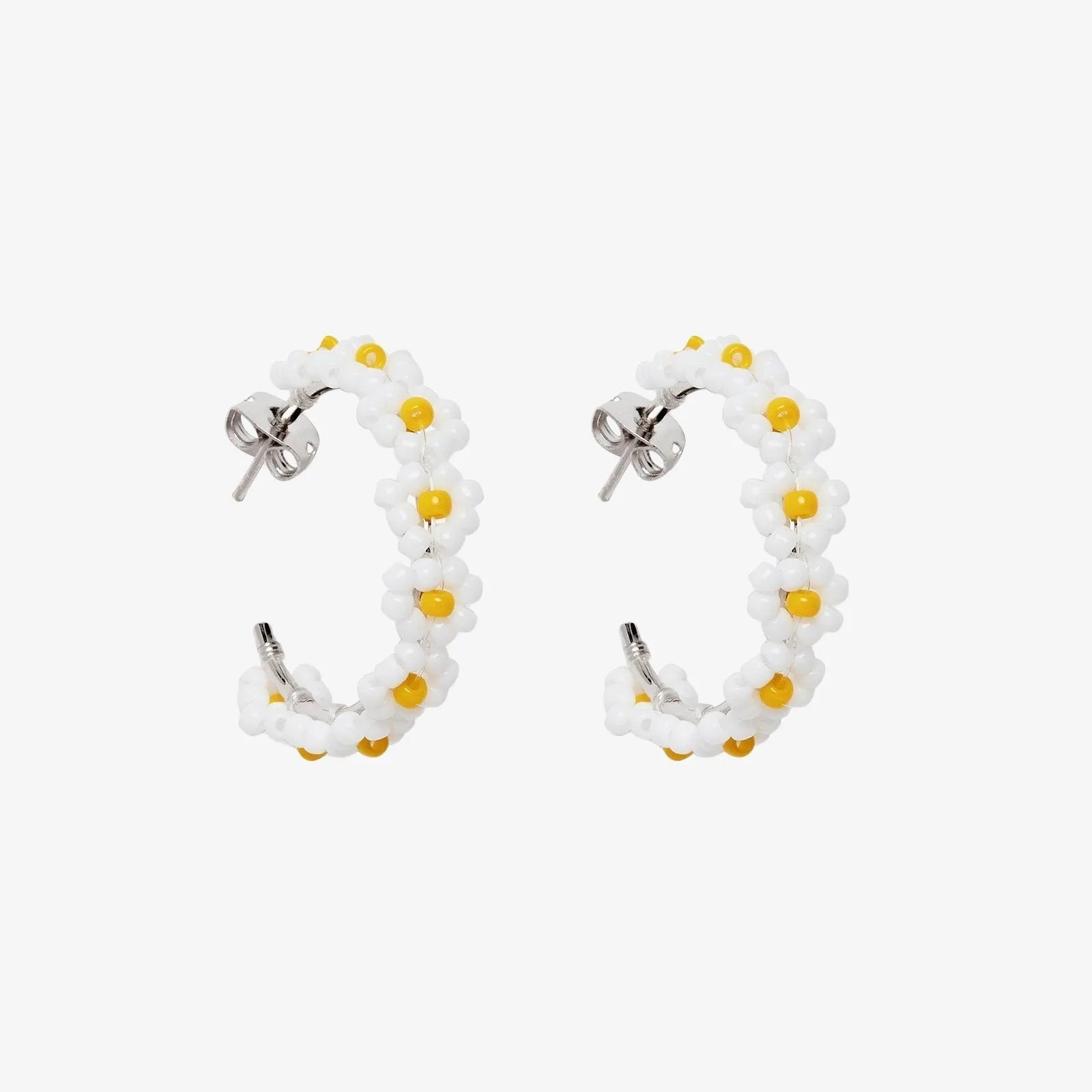Beaded Flower Hoop Earrings sold by Pura Vida