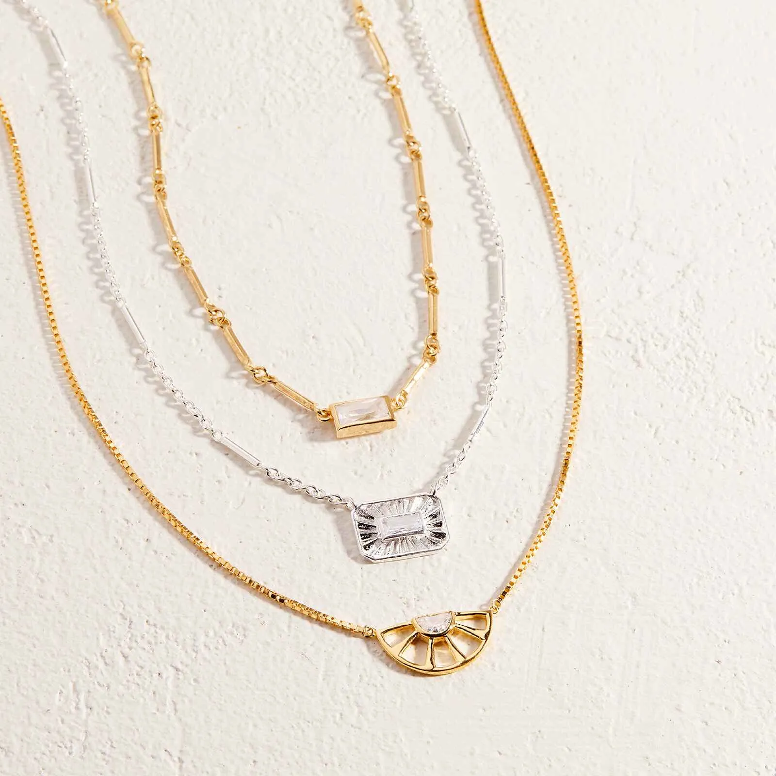 Silver Baguette Sunburst Pendant Necklace sold by Pura Vida product image thumbnail 5