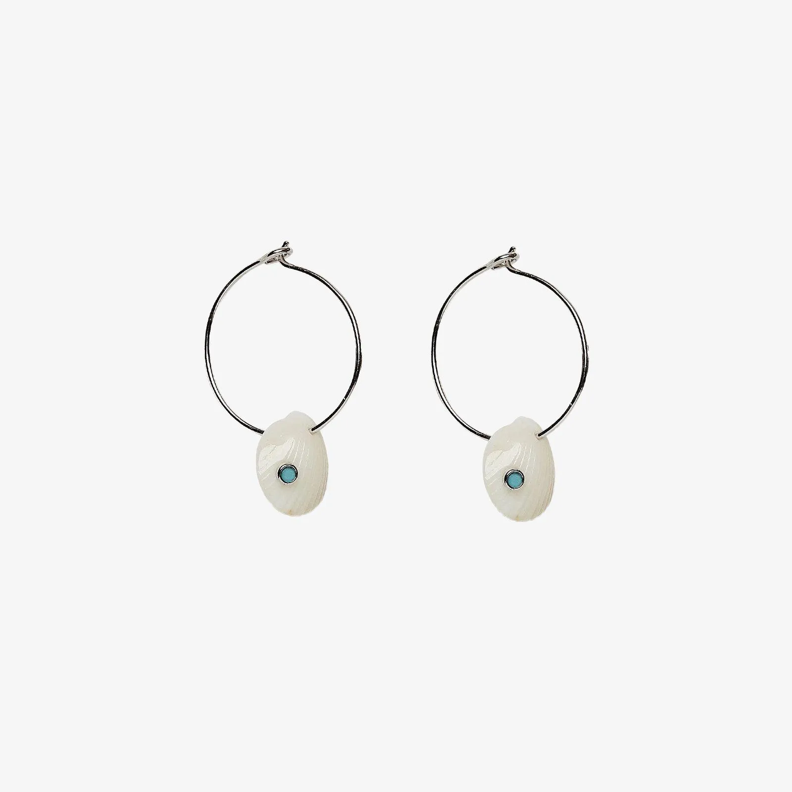 Real Shell Hoop Earrings sold by Pura Vida