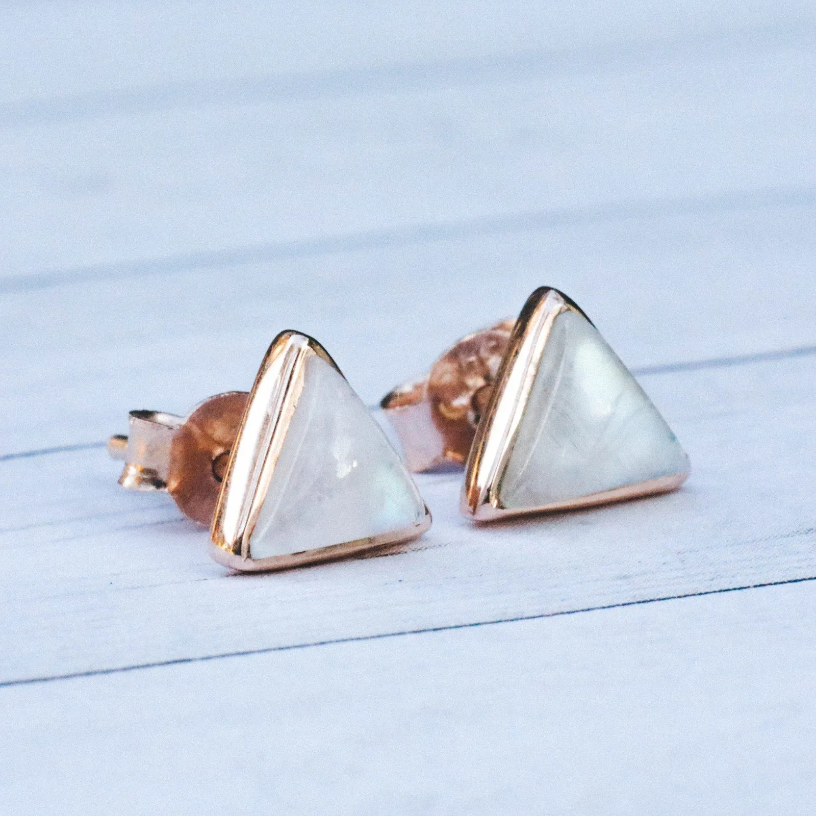 Gemstone Triangle Stud Earrings sold by Pura Vida product image thumbnail 4