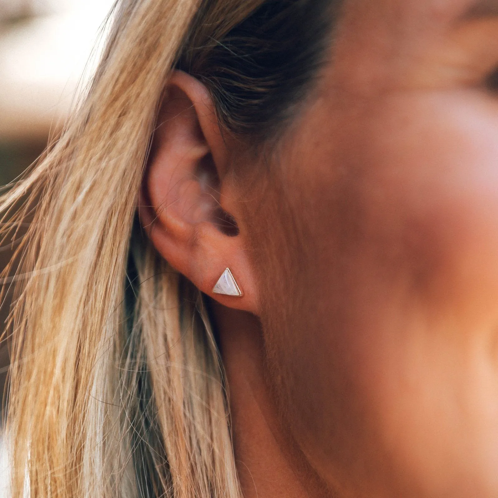 Gemstone Triangle Stud Earrings sold by Pura Vida product image thumbnail 2