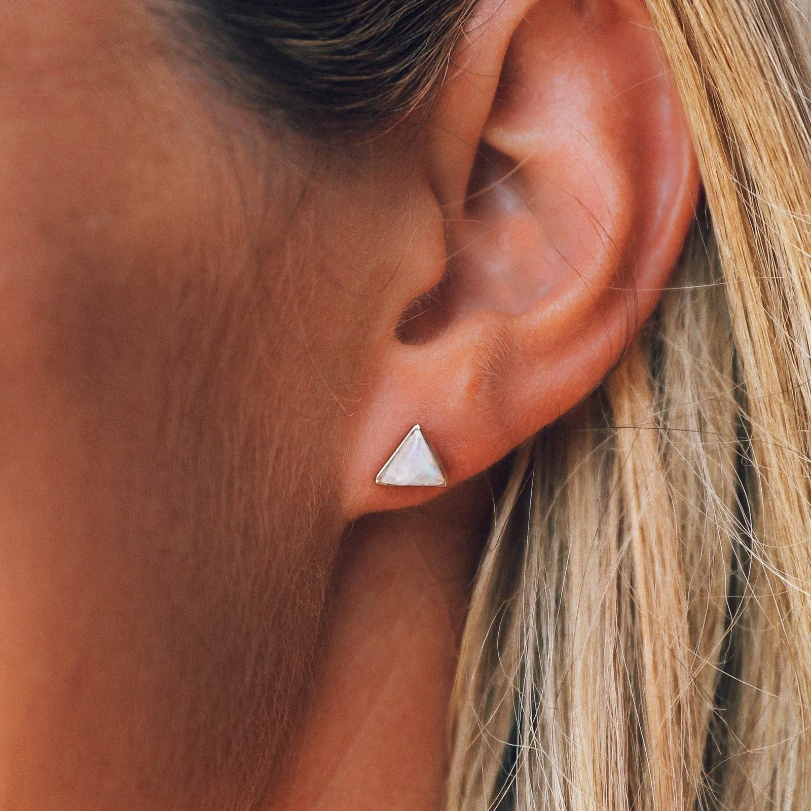Gemstone Triangle Stud Earrings sold by Pura Vida product image thumbnail 3