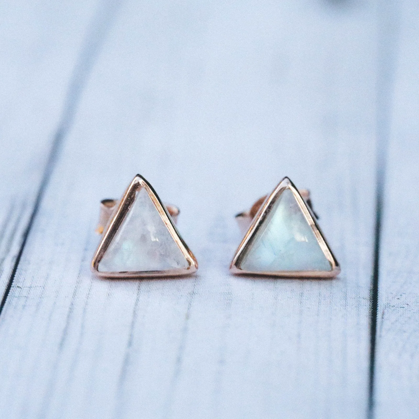 Gemstone Triangle Stud Earrings sold by Pura Vida product image thumbnail 5