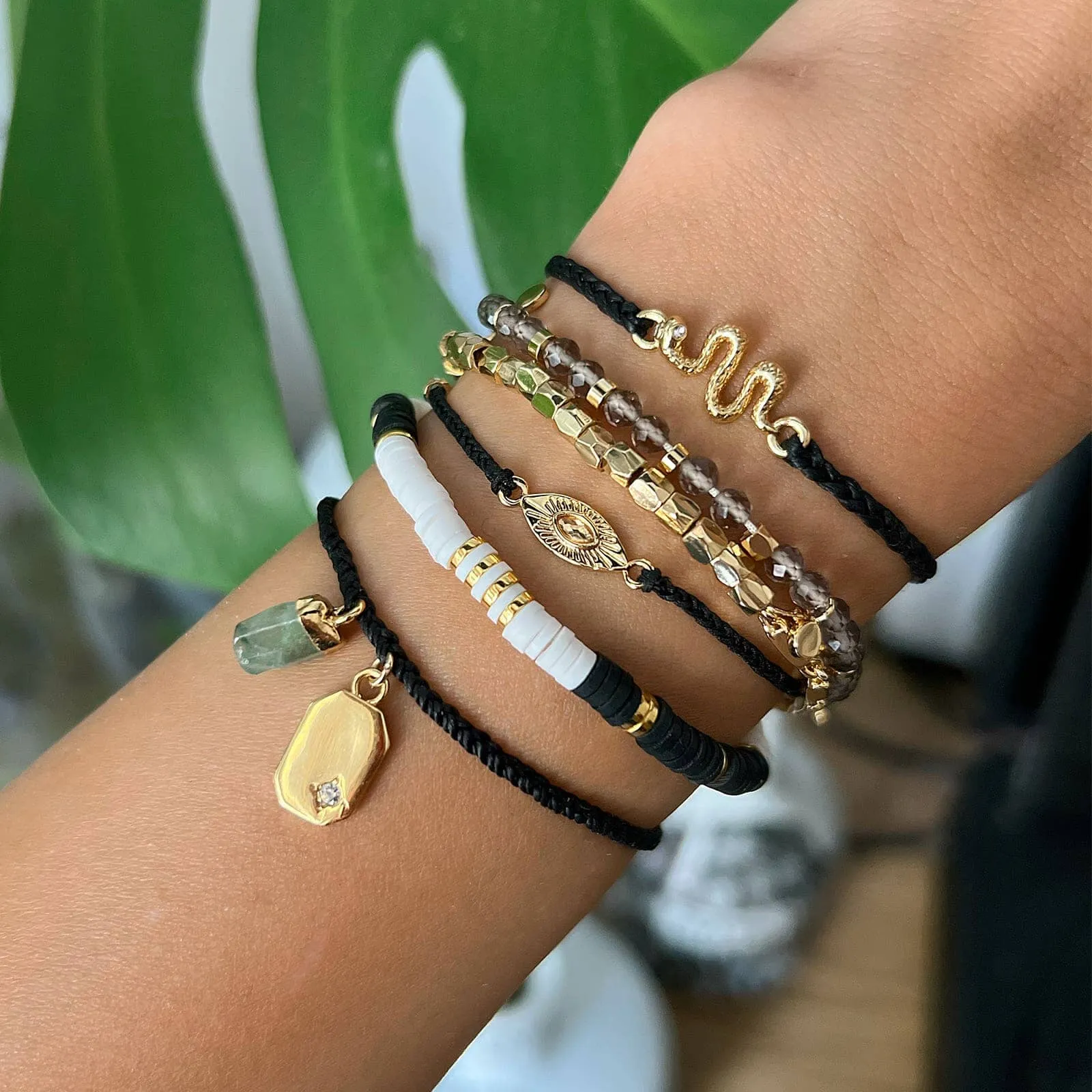 Raw Emerald Gold Charm Bracelet sold by Pura Vida product image thumbnail 5