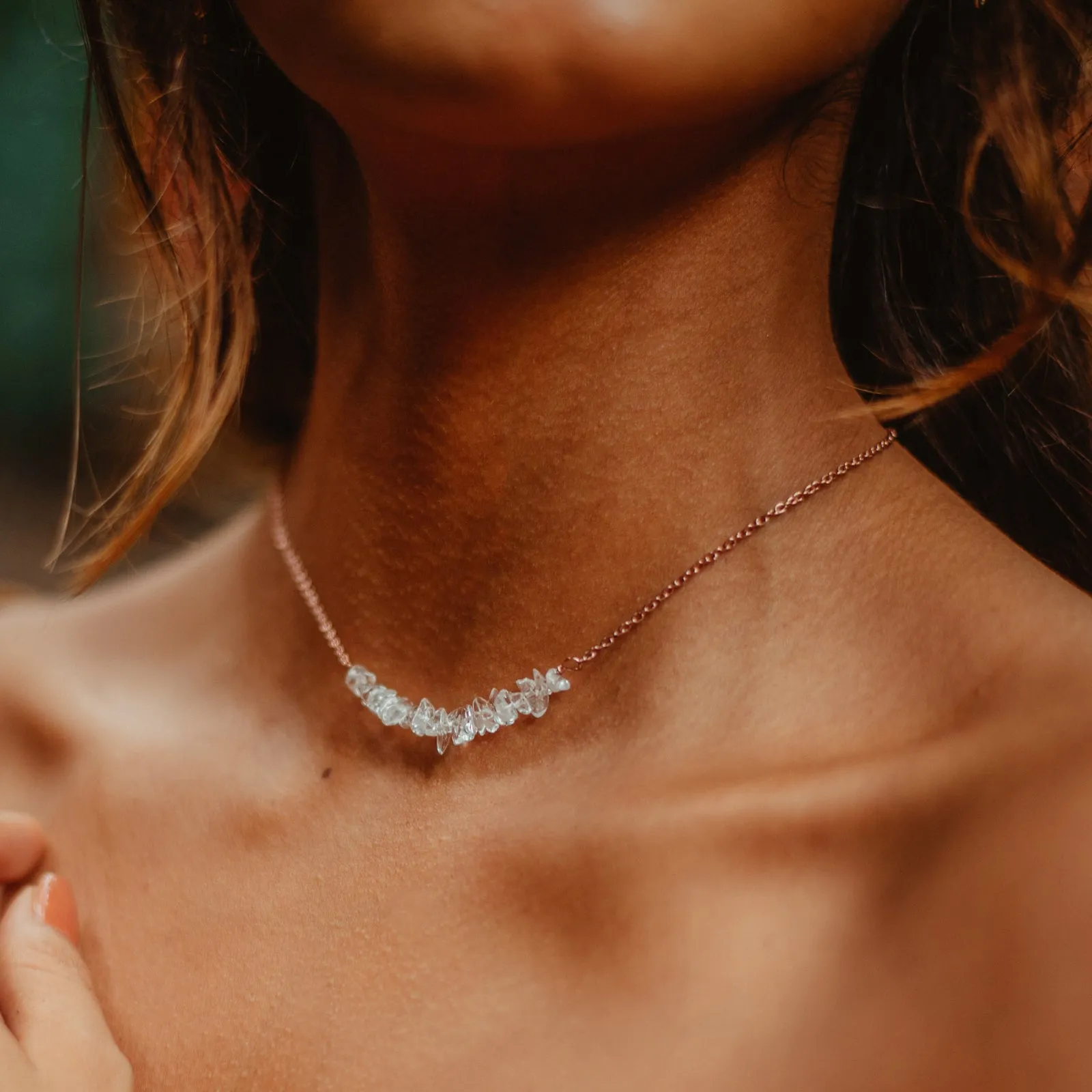 Clear Quartz Chip Choker sold by Pura Vida product image thumbnail 3
