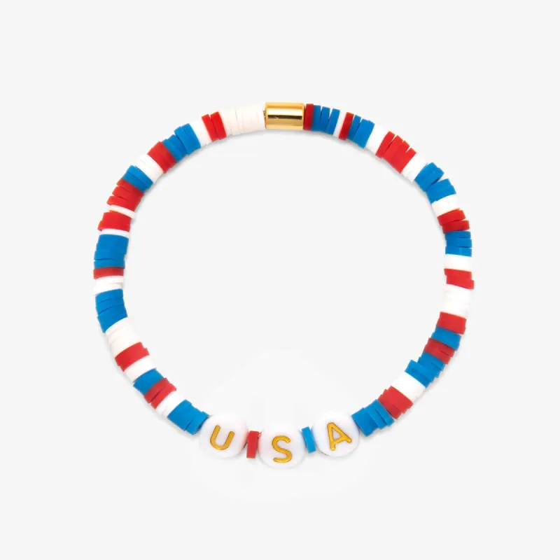 USA Disc Stretch Bracelet sold by Pura Vida