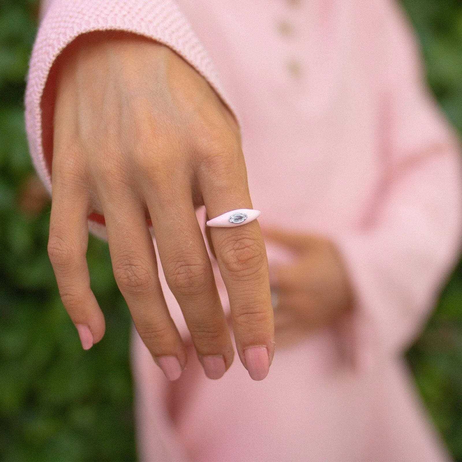 Boarding for Breast Cancer Marquise Enamel Ring sold by Pura Vida product image thumbnail 5